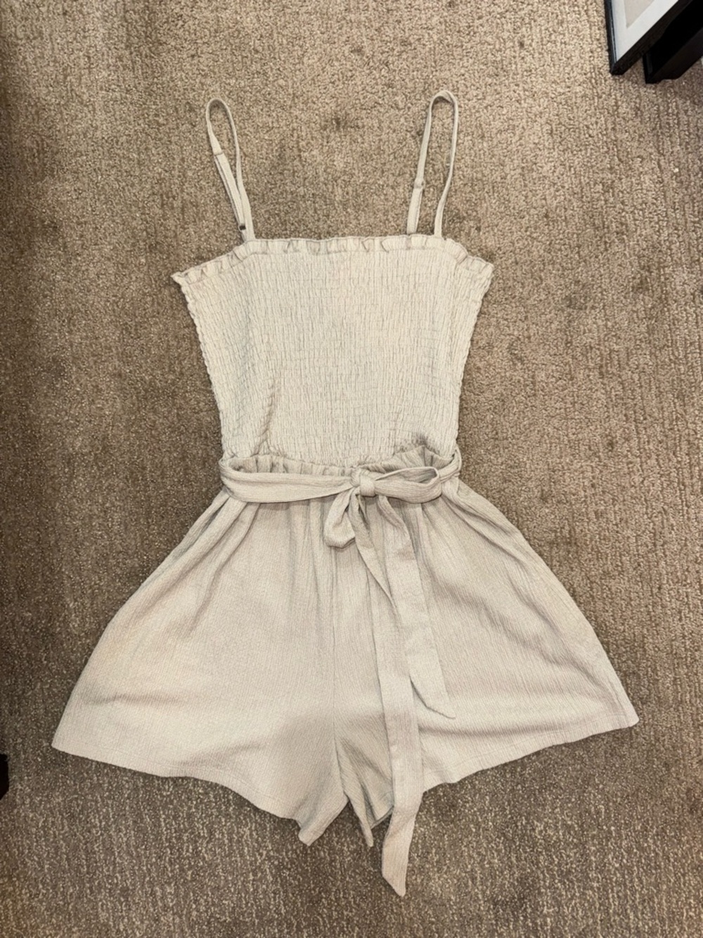 H&M Beige Cream Smocked Romper